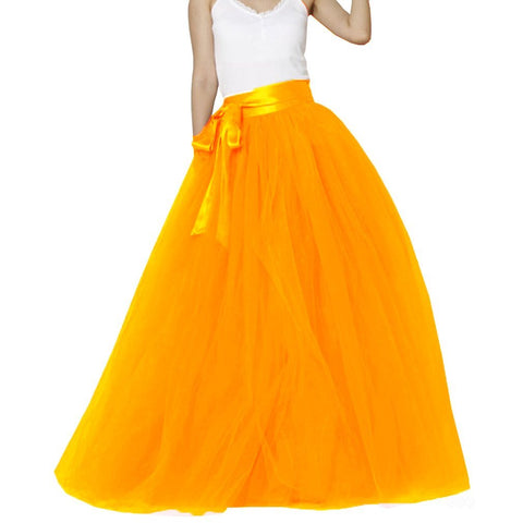 Long A-line Maxi Halloween Tulle Tutu Skirt For Women Puffy Skirt PC05