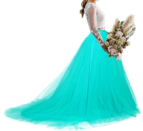 Long Maxi Puffy Tulle Skirt for Wedding Party Evening  P70