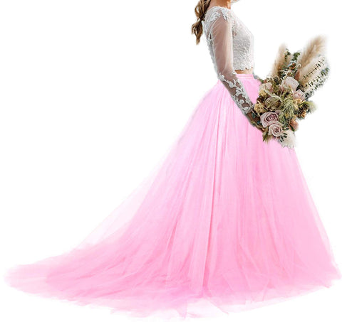 Long Maxi Puffy Tulle Skirt for Wedding Party Evening  P70