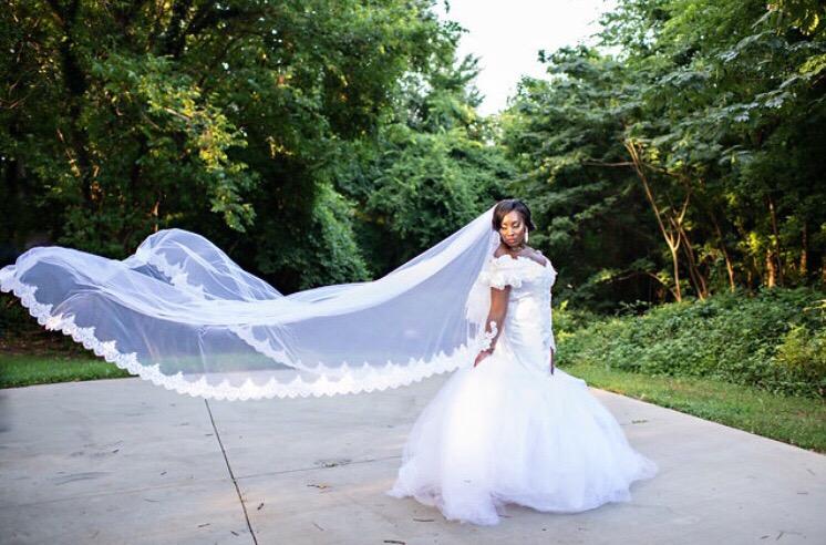 Lace Cathedral Long Wedding Bridal Veil With Metal Comb