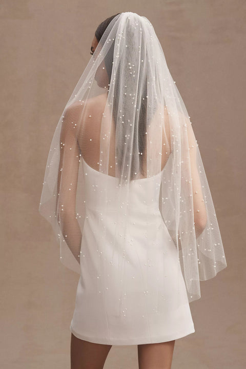 Pearl Veils Elegant Wedding Bridal Veil with Comb for Brides OA07