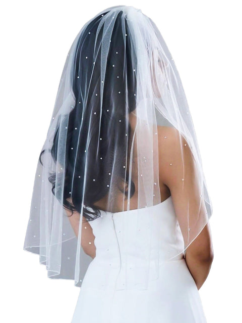 Pearl Veils With Pencil Edge Wedding Bridal Veil with Comb for Brides OA17