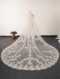 Royal Length 3.5M Lace Wedding Bridal Veil with Metal Comb AS03