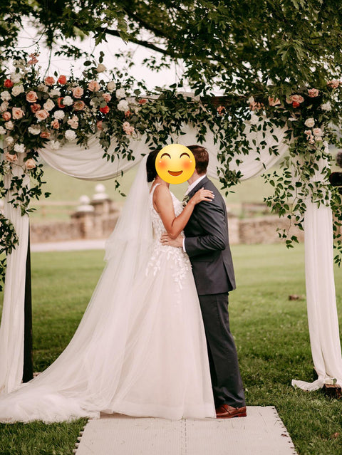 2 Tier Cathedral Length Simple Plain Bridal Veil with Comb for Wedding Brides OA08