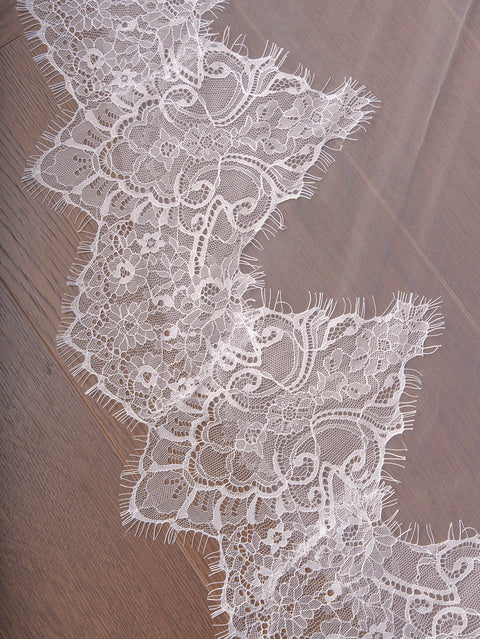 Cathedral Length Floral Lace Wedding Bridal Veil with Comb for Bride Ivory OA30