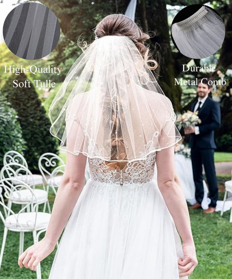 Wedding Veil with Metal Comb Bachelorette Party Veils for Bride AG09