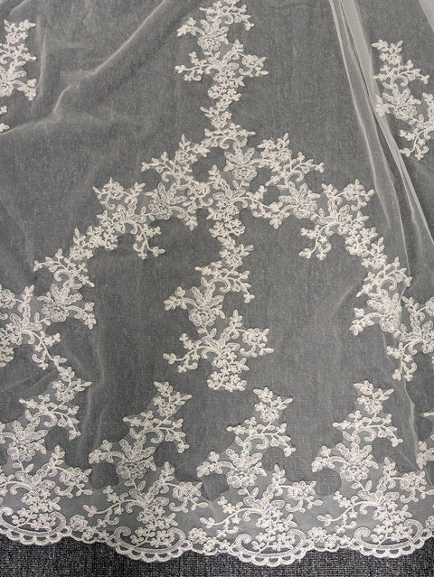 Royal Length 3.5M Lace Wedding Bridal Veil with Metal Comb AS03