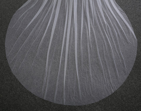 1 Tier Cathedral Simple Wedding Bridal Veil With Metal Comb for Brides HL05