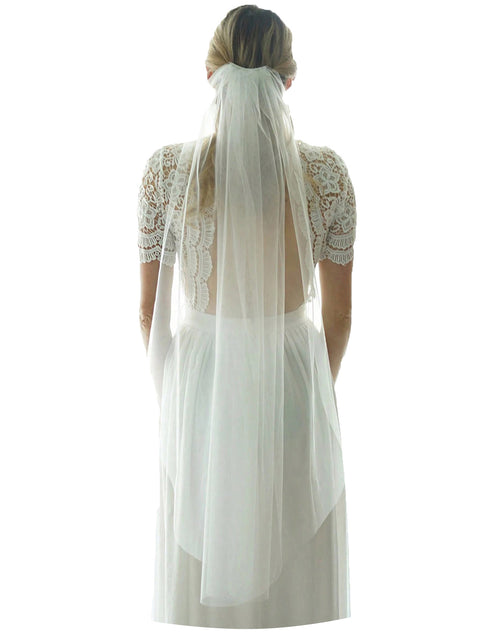 Fingertip Length Short Simple Tulle Wedding Bridal Veil with Comb AS06