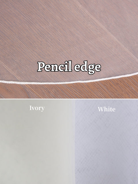 Simple Elegant Pencil Edge Wedding Bridal Veil with Metal Comb for Brides OA02