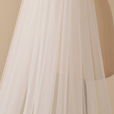 Cathedral Length Lace Floral Wedding Bridal Veil with Comb for Bride AS38