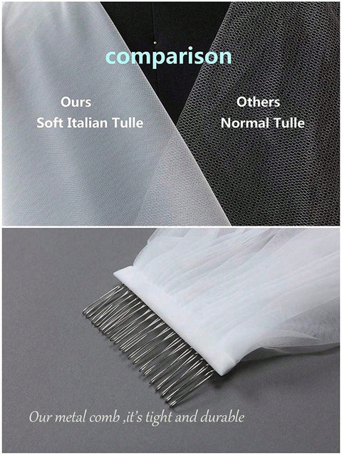 Wedding Veil with Metal Comb Bachelorette Party Veils for Bride AG09