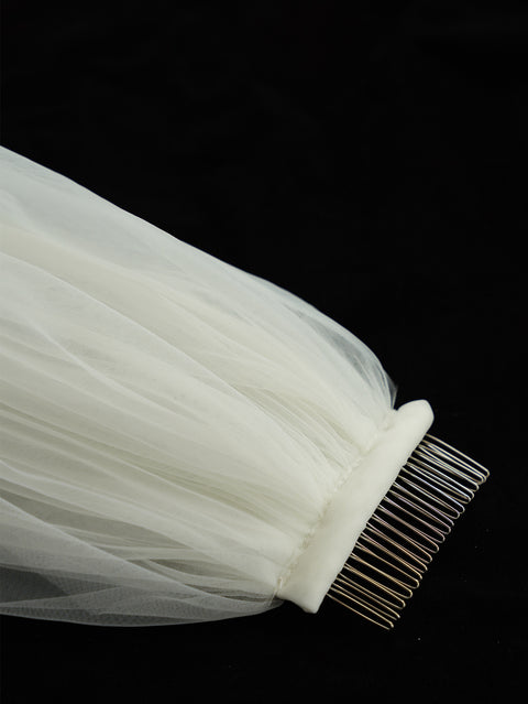 1 Tier Chapel Length Sequin Lace Floral Wedding Bridal Veil with Metal Comb for Brides AG01