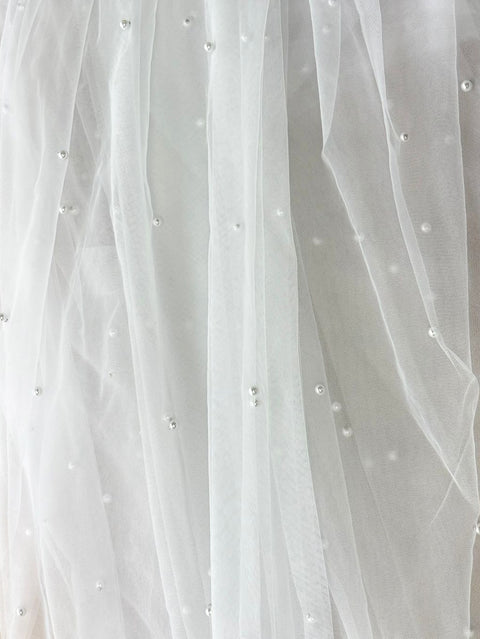 1 Tier Pearl Wedding Bridal Veil With Metal Comb for Brides F55