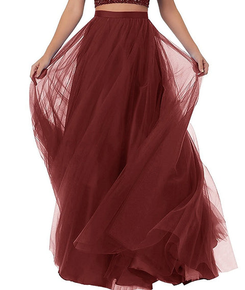 Long Maxi Puffy 5 Layers Tulle Tutu Skirt For Women PC36