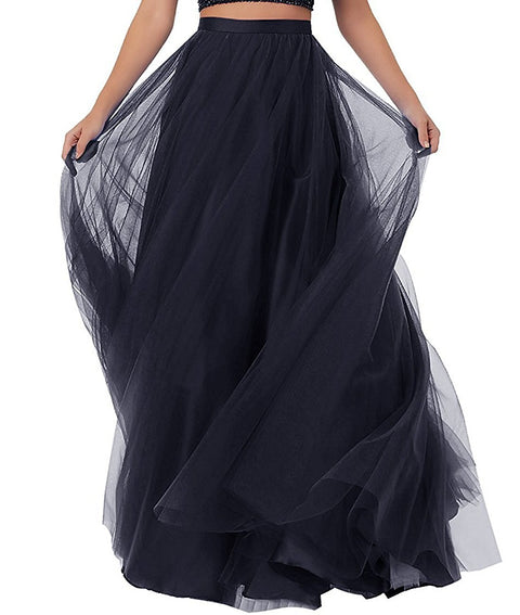 Long Maxi Puffy 5 Layers Tulle Tutu Skirt For Women PC36