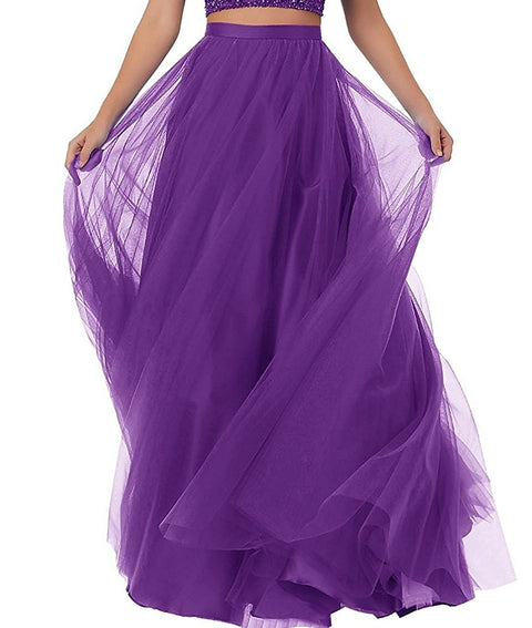 Long Maxi Puffy 5 Layers Tulle Tutu Skirt For Women PC36