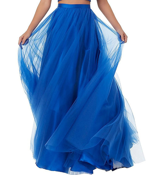 Long Maxi Puffy 5 Layers Tulle Tutu Skirt For Women PC36