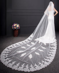 Royal Long 2 Tier Wedding Bridal Veil With Metal Comb E69